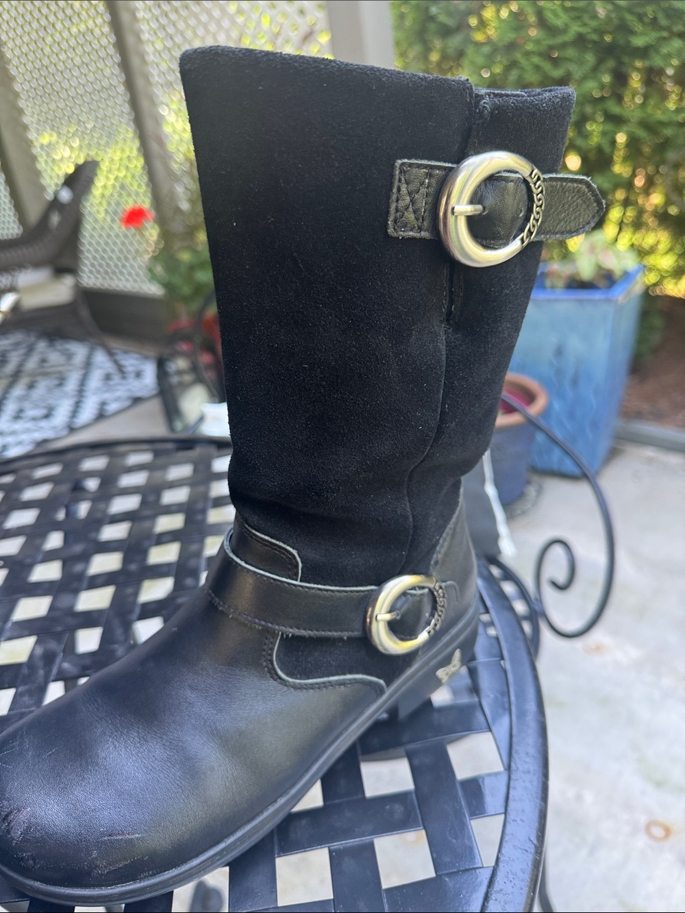 Alegria Kris black Mid Calf Boots Size 8(EU) 38 suede and leather - Picture 3 of 5